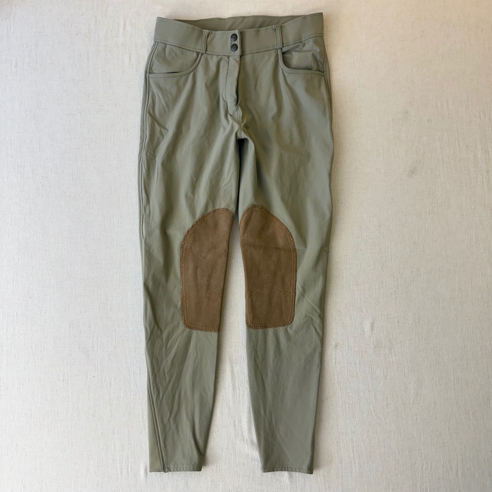 Ovation Knee Patch Equestrian Riding Breeches Pants Women 28/29 Tan